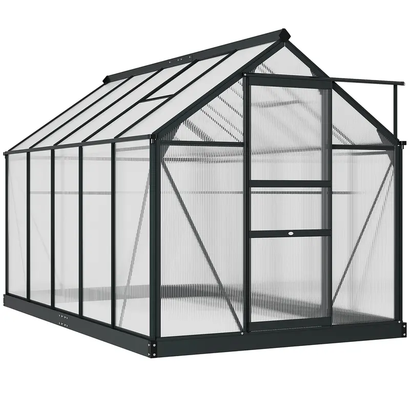 Bloomgreen 6' X 10' X 6.6' Polycarbonate Greenhouse With Aluminum Frame, Grey 2