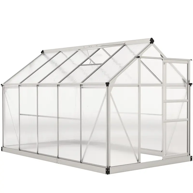 Bloomgreen 6' X 10' X 6.6' Polycarbonate Greenhouse With Aluminum Frame, Silver 1