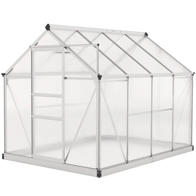 Bloomgreen 6' X 8' X 6.6' Polycarbonate Greenhouse With Aluminum Frame, Silver 2