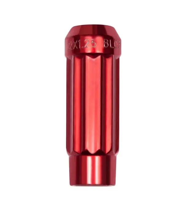 Blox Racing 12-Sided P17 Tuner Lug Nut 12X1.25 - Red Steel - Single Piece 1