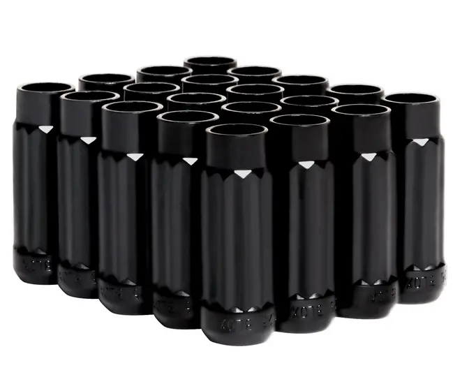 Blox Racing 12-Sided P17 Tuner Lug Nuts 12X1.25 - Black Steel - Set Of 20 1