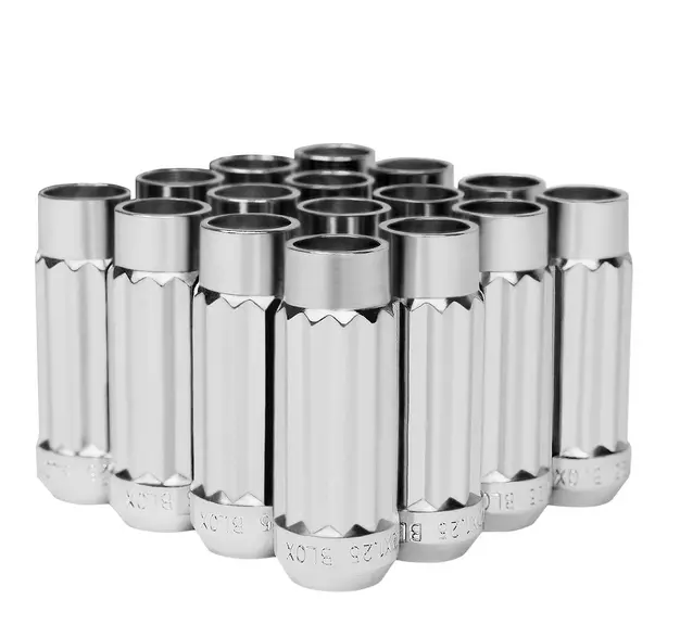 Blox Racing 12-Sided P17 Tuner Lug Nuts 12X1.25 - Chrome Steel - Set Of 16 1
