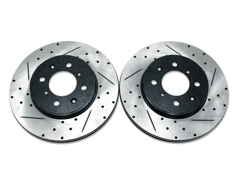 Blox Racing 90-01 Acura Integra (Excl Type-R) Front Slotted & Drilled Rotors - Pair 1