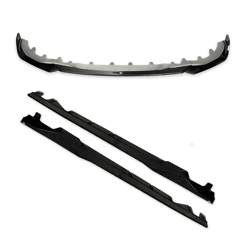 Bmw 2 Series M Sport & M240i G42 Gloss Black Kit Front Splitter & Side Skirt Pack By Form (2021+) 1