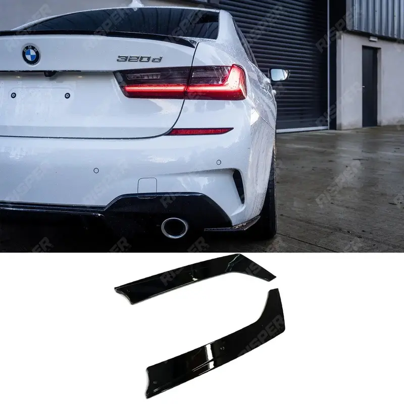 Bmw 3 Series G20 G28 2018+ Gloss Black Rear Spats Extensions For M Sport Bumper 1