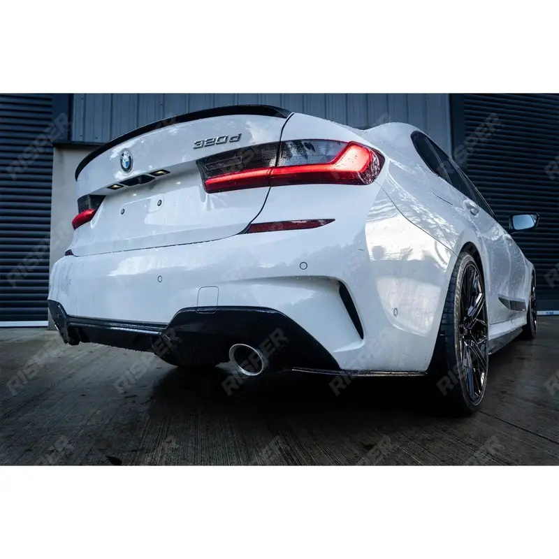 Bmw 3 Series G20 G28 2018+ Gloss Black Rear Spats Extensions For M Sport Bumper 2