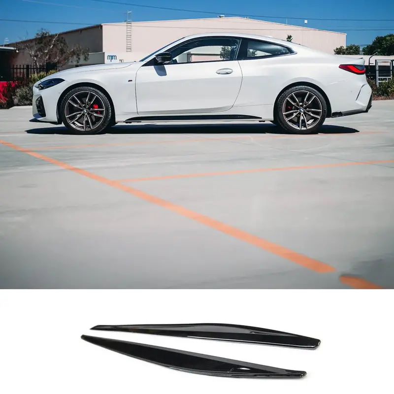 Bmw 4 Series G22 M Sport 2020+ Side Skirt Splitters In Gloss Black 1