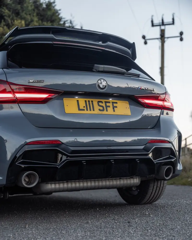 Bmw M135i & 1 Series Dual Exit (128Ti, 120D, 120I) F40 Evo-1 Gloss Black Rear Diffuser By Zaero (2019-2024) 2