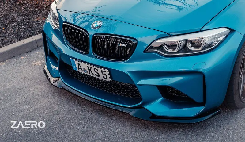 Bmw M2 F87 Evo-S Gloss Black Front Splitter By Zaero (2015-2018) 2