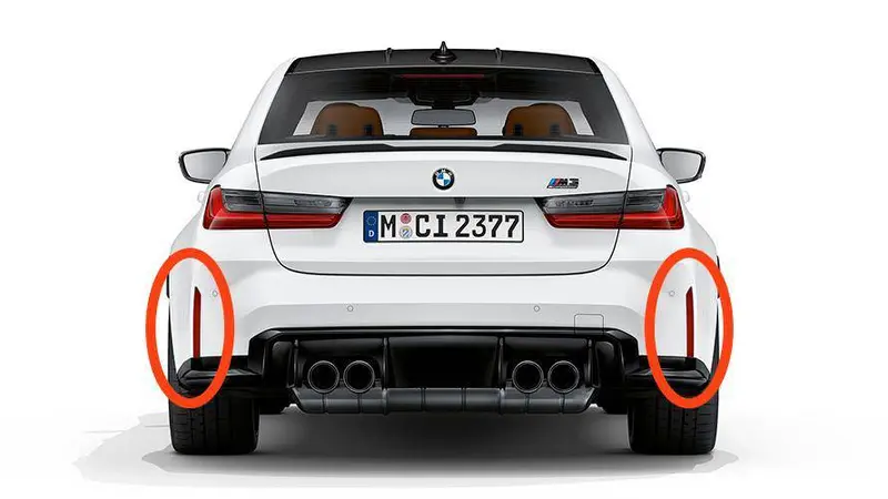Bmw M3 G80 G81 & M4 G82 G83 Gloss Black Honeycomb Rear Reflector Delete By Acexxon (2021+) 2