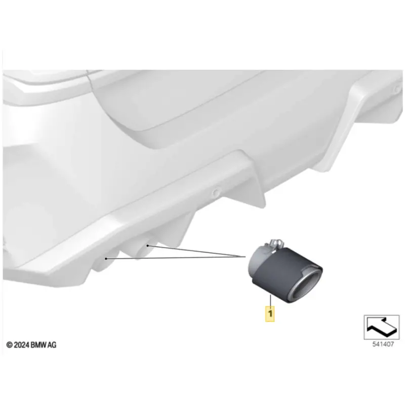 Bmw M5 G90 G99 Genuine M Performance Carbon Fibre Full Exhaust Tip Set (2024+) 1