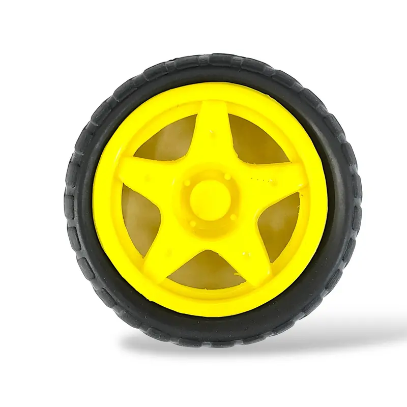 Bo Gear Motor Wheels | Diameter 65Mm Finest Quality Plastic Robot Car Wheels With Rubber Grip 1