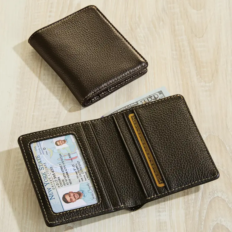 Bomber Jacket Rfid Vertical Slim Bifold Wallet 2