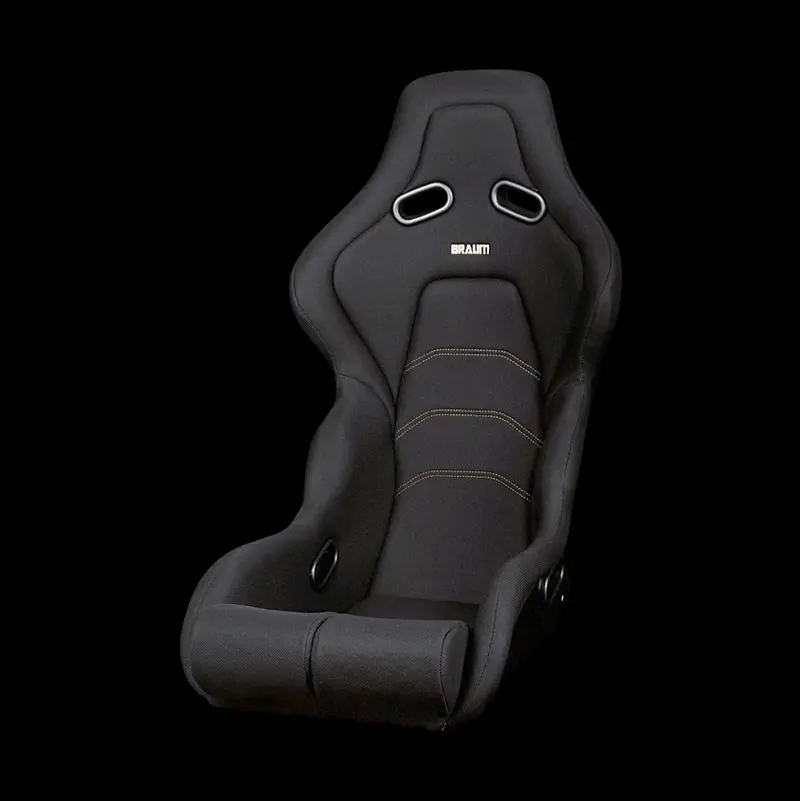 Braum Falcon-Z Series Fixed Back Bucket Frp Lightweight Composite Seat | Black Fabric | Gold Stitching | Gold Dust Composite (Priced Per Seat) 1