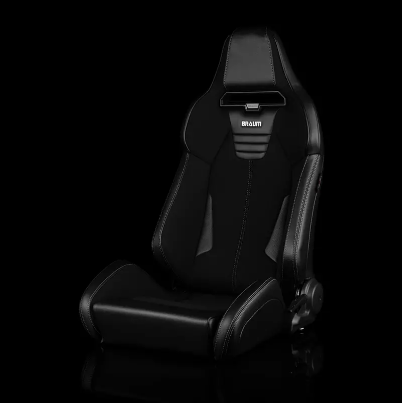 Braum Viper-X Series Sport Reclinable Seats | Black Polo | Black Leatherette | Grey Stitching (Priced Per Pair) 1