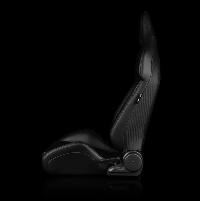 Braum Viper-X Series Sport Reclinable Seats | Black Polo | Black Leatherette | Grey Stitching (Priced Per Pair) 2