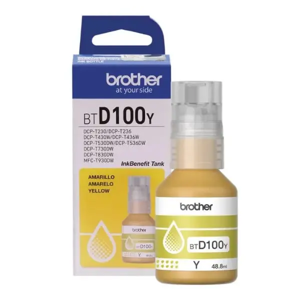 Brother Btd100y Yellow Ink Bottle 1