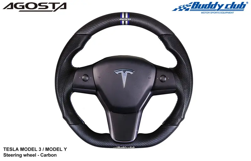 Buddy Club Racing Sport Steering Wheel Dry Carbon Tesla Model 3 / Y 1