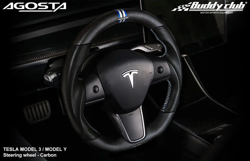 Buddy Club Racing Sport Steering Wheel Dry Carbon Tesla Model 3 / Y 2
