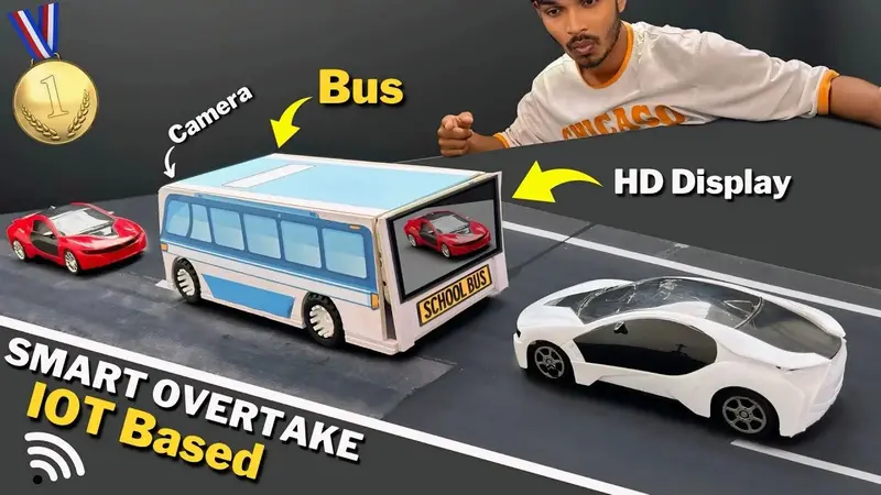Bus & Truck Safe Overtake - Accident Prevention Project | Iot Based Arduino Science Project 1