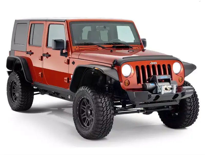 Bushwacker Flat Style Flares 2007-2018 Jeep Wrangler Unlimited 4 Door (Set Of 4 Black) 1