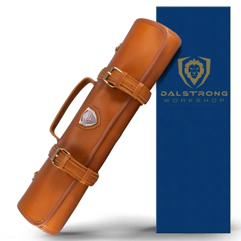 California Brown | Full Grain Leather | Vagabond Knife Roll | Dalstrong © 1