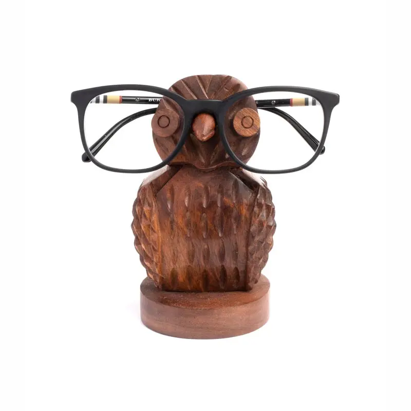 Carved Owl Eyeglass Holder 1