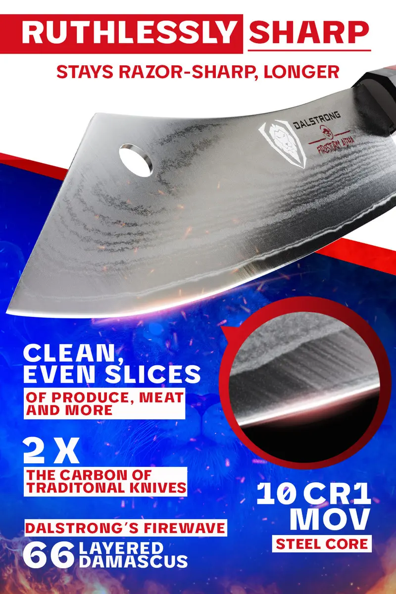 Chef & Cleaver Hybrid Knife 8" | "The Crixus" | Firestorm Alpha Series | Dalstrong © 2