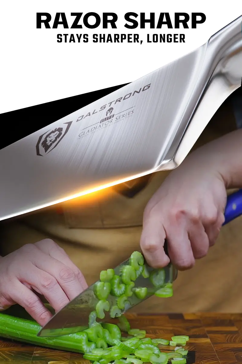 Chef's Knife 8" | Blue Handle | Gladiator Series | Nsf Certified | Dalstrong © 2