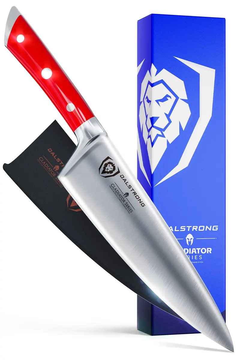 Chef's Knife 8" | Crimson Red Handle | Gladiator Series | Nsf Certified | Dalstrong © 1