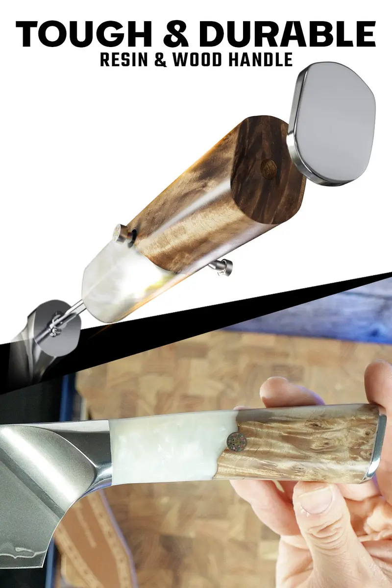 Chef's Knife 8" | Glacial White Resin & Wood Handle | Valhalla Series | Dalstrong © 1