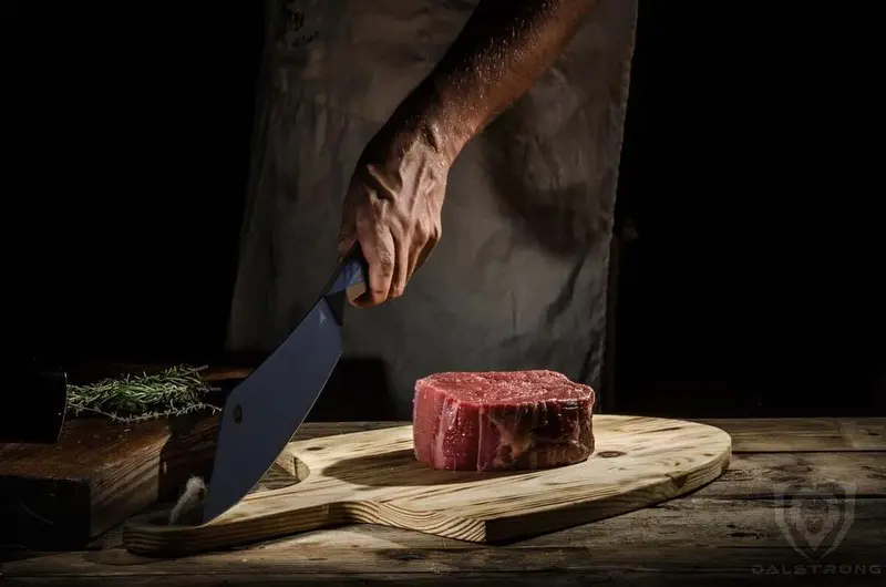Chef's Knife-Cleaver Hybrid 8" | Crixus | Shadow Black Series | Nsf Certified | Dalstrong © 2