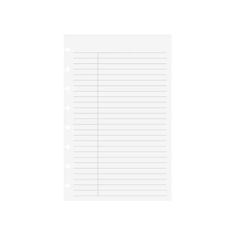 Circa College Ruled Without Title Box Discbound Refill (100 Sheets) 1