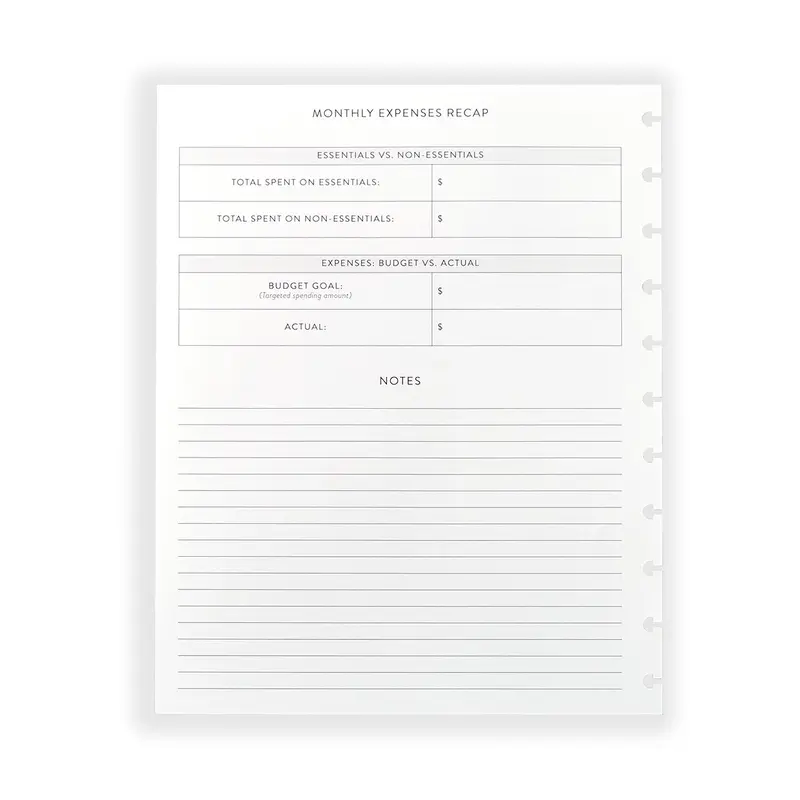 Circa Monthly Budget Planner Refill (36 Sheets) 1