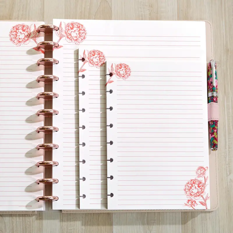 Circa Peonies Ruled Discbound Refill (50 Sheets) 1