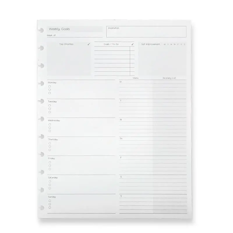 Circa Special Request Weekly Goals Refill (100 Sheets) 4