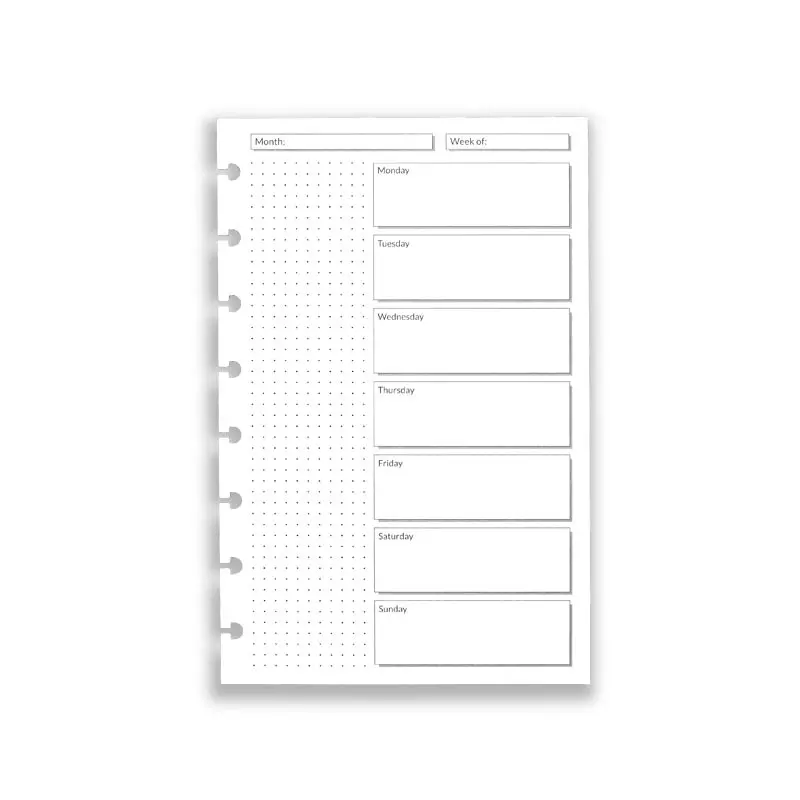 Circa Start-Anytime Weekly Scheduler Discbound Refill (100 Sheets) 1
