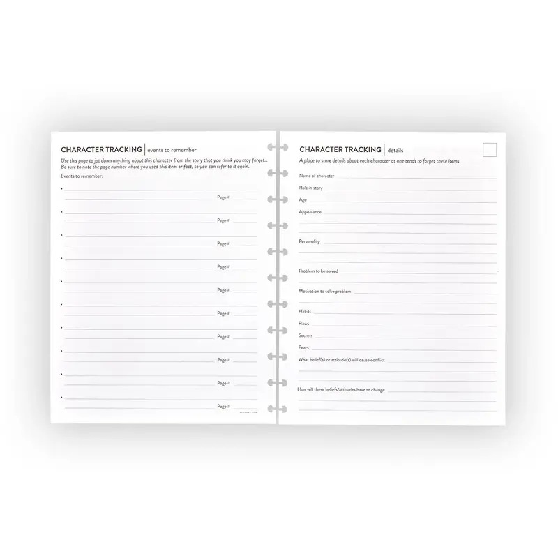 Circa Writing A Novel Character Tracking Discbound Refill (25 Sheets) 1