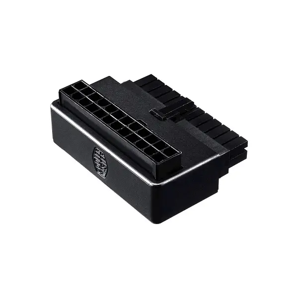 Cooler Master Atx 24Pin 90° Power Adapter Without Capacitor, Plug And Play Installation And Universal Compatibility - Black Colour 1