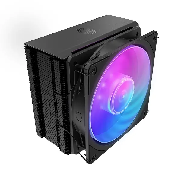 Cooler Master Hyper 212 3Dhp Black A-Rgb Cpu Air Cooler With Conventional Two Heatpipe, Pre-Installed Mobius 120Mm Ring Blade Fan And Included Cryofuze Thermal Paste – Black Colour 1