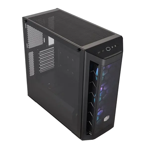 Cooler Master Masterbox Mb511d Atx Tower Case With Mesh Geode Front Panel, 2X Usb-A V3.2 Gen1, 3X 120Mm Pre-Installed Argb Fan And Tempered Glass Side Panel - Black Colour 1