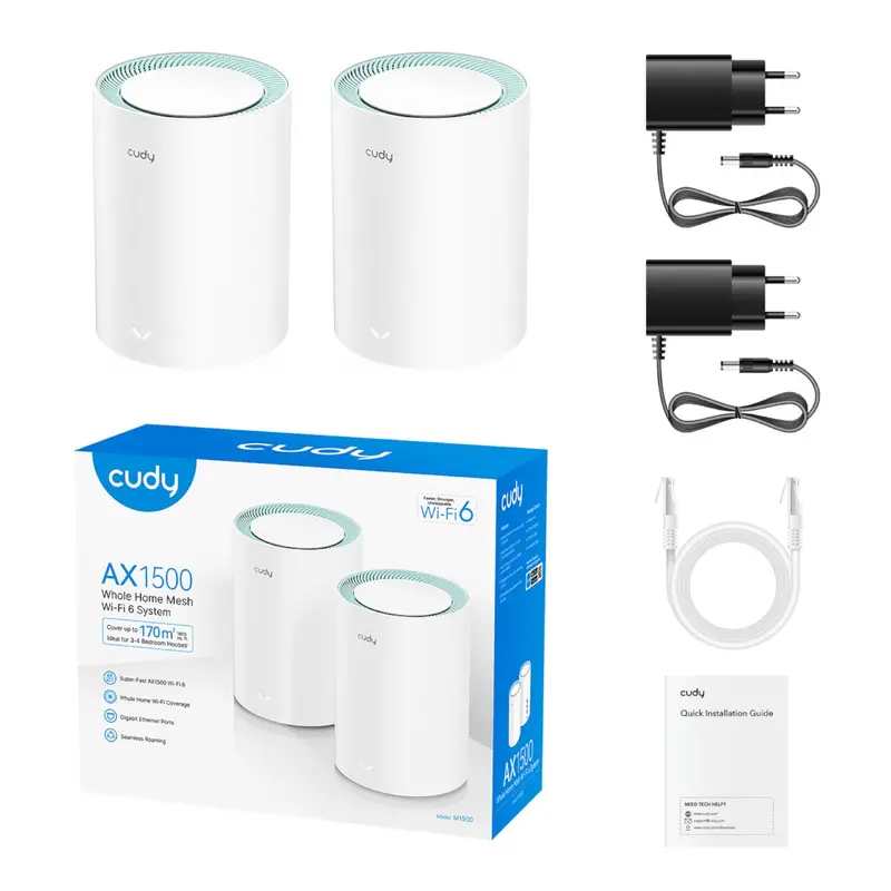 Cudy Ax1500 Gigabit Mesh Wi-Fi 6 System – 2 Pack 2