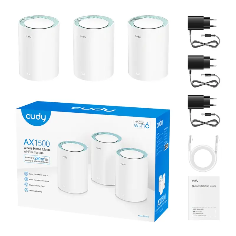 Cudy Ax1500 Gigabit Mesh Wi-Fi 6 System – 3 Pack 2