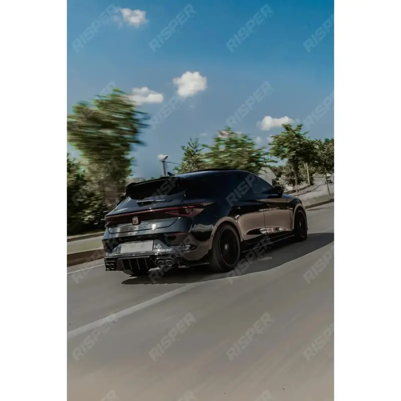 Cupra Leon 2020-2024 Rear Diffuser & Side Splitters In Gloss Black 2