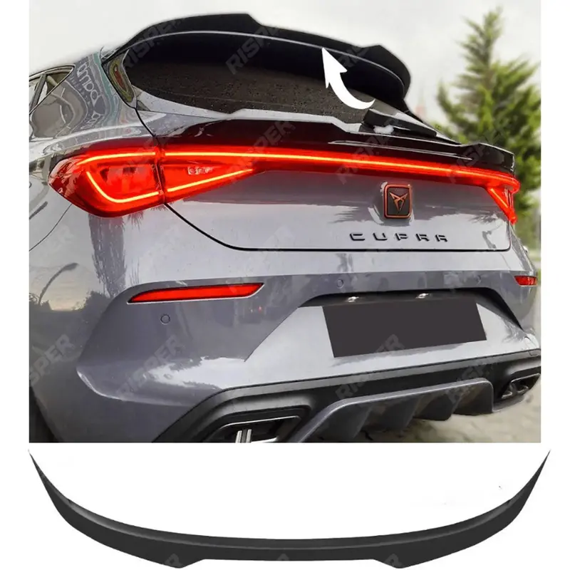 Cupra Leon 2020 On Rear Spoiler Cap In Gloss Black 1