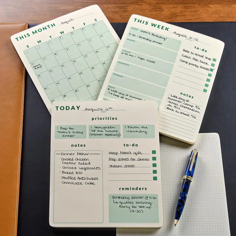 Daily-Weekly-Monthly Planner Pad Trio 1