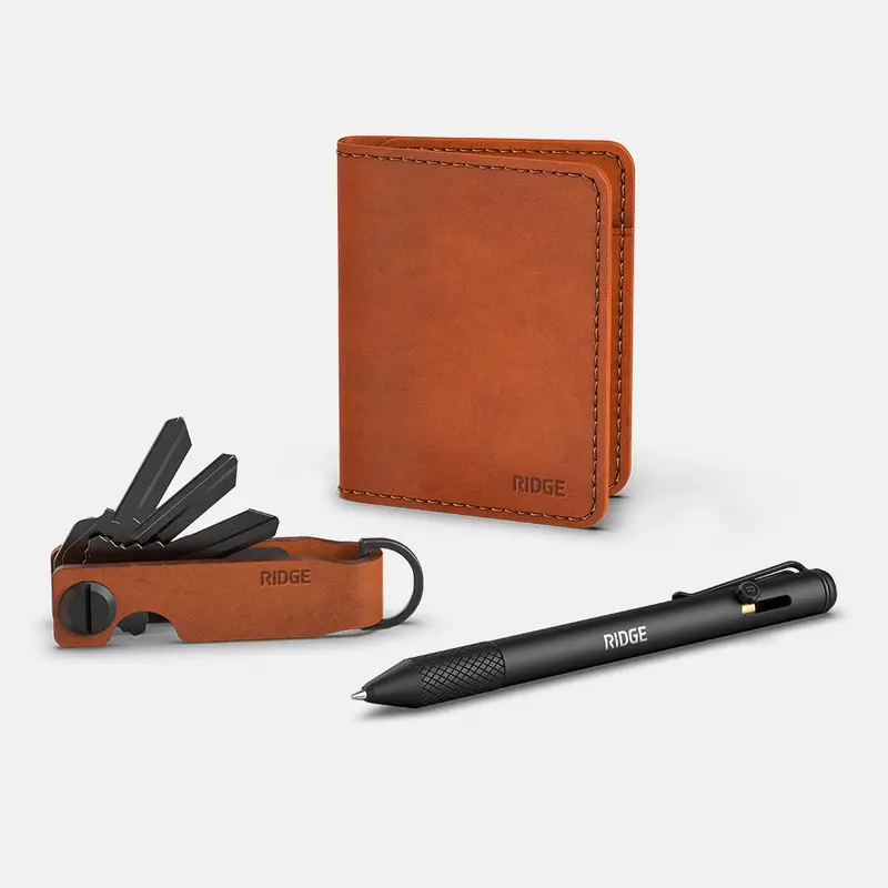 Daily Writer Kit - Bifold - Tobacco Brown Leather 1