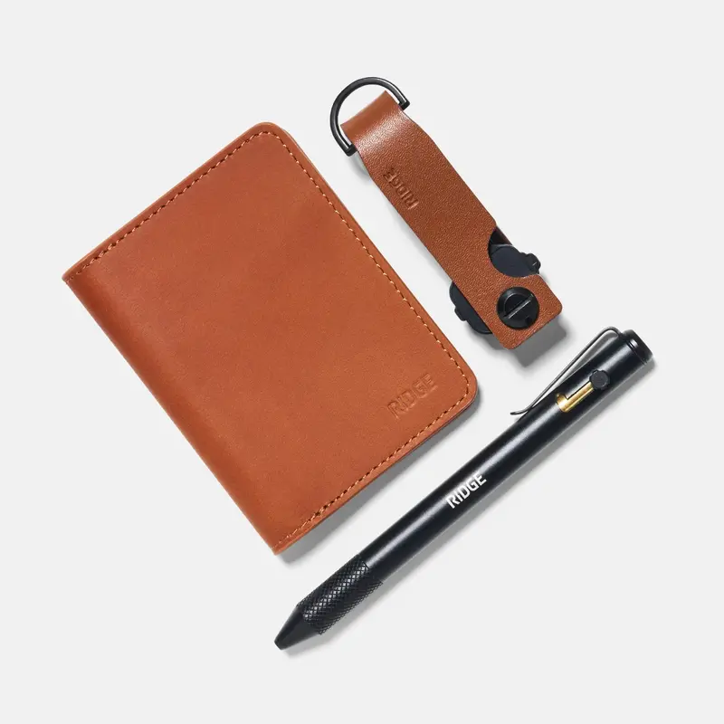 Daily Writer Kit - Bifold - Tobacco Brown Leather 2