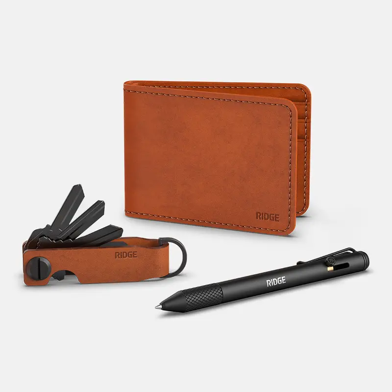 Daily Writer Kit - Billfold - Tobacco Brown Leather 1