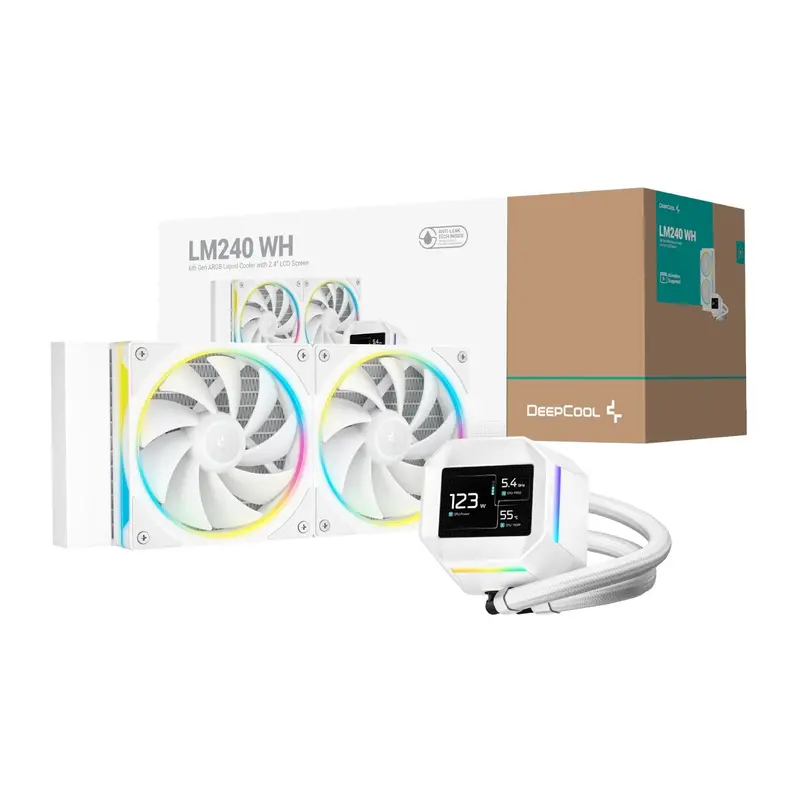 Deepcool Lm240 Argb 240Mm Aio Liquid Cooler - White 1